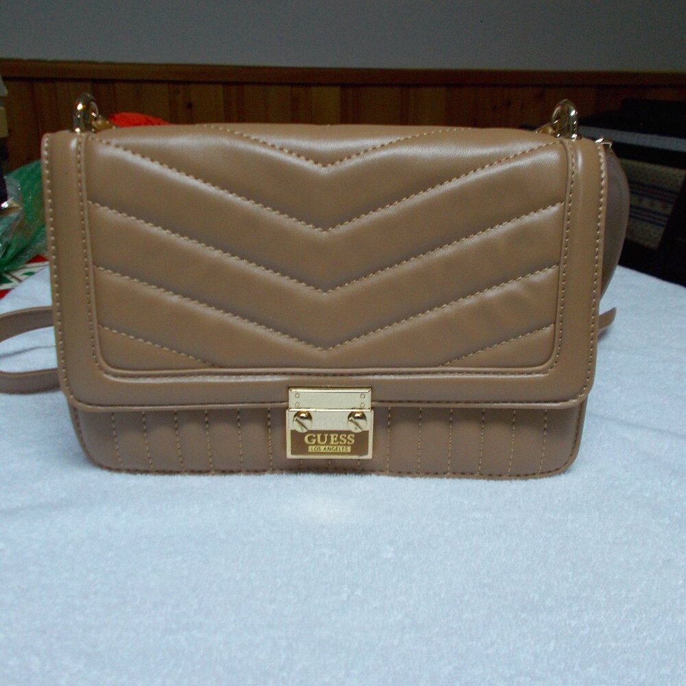 NWOT Guess beige and gold bag with 2 straps
